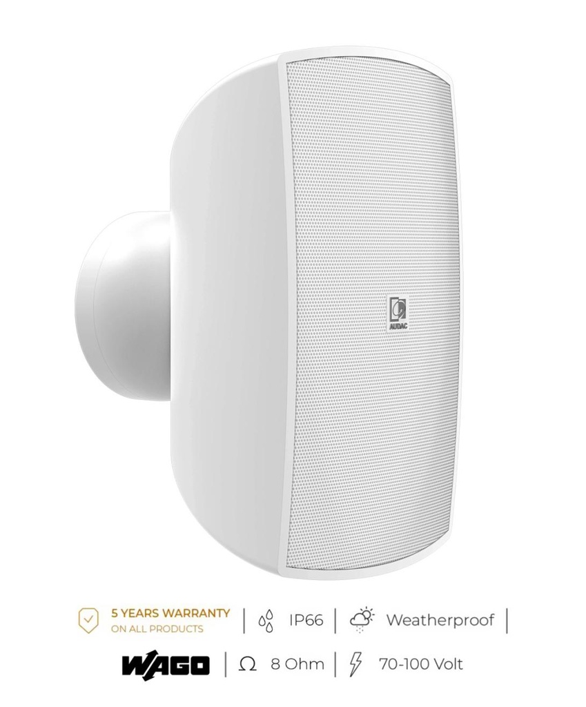 Audac ATEO6M/W - HP mural 6" 2voies 8ohm/100V IP66 - Blanc (Paire)