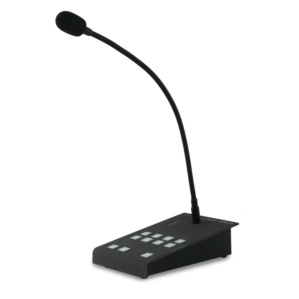 Audac APM108MK2 - Microphone d'appel numérique col de cygne, 8 zones