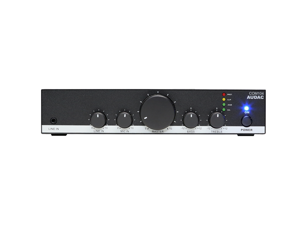 Audac COM104 - Amplificateur/Mélangeur 40W@4ohm/100V commutable