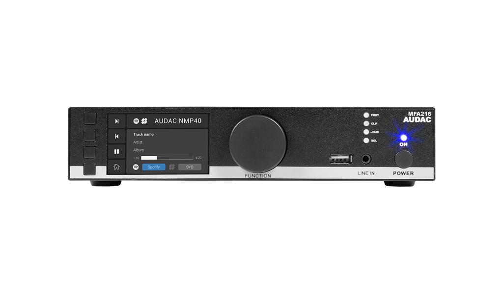 Audac MFA216 - Amplificateur Multifonctionnel 2 x 80W @ 4 Ohm - 160W @ 70/100V