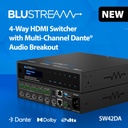 Blustream SW42DA - Switch HDMI 4 voies avec sortie audio 2x Dante