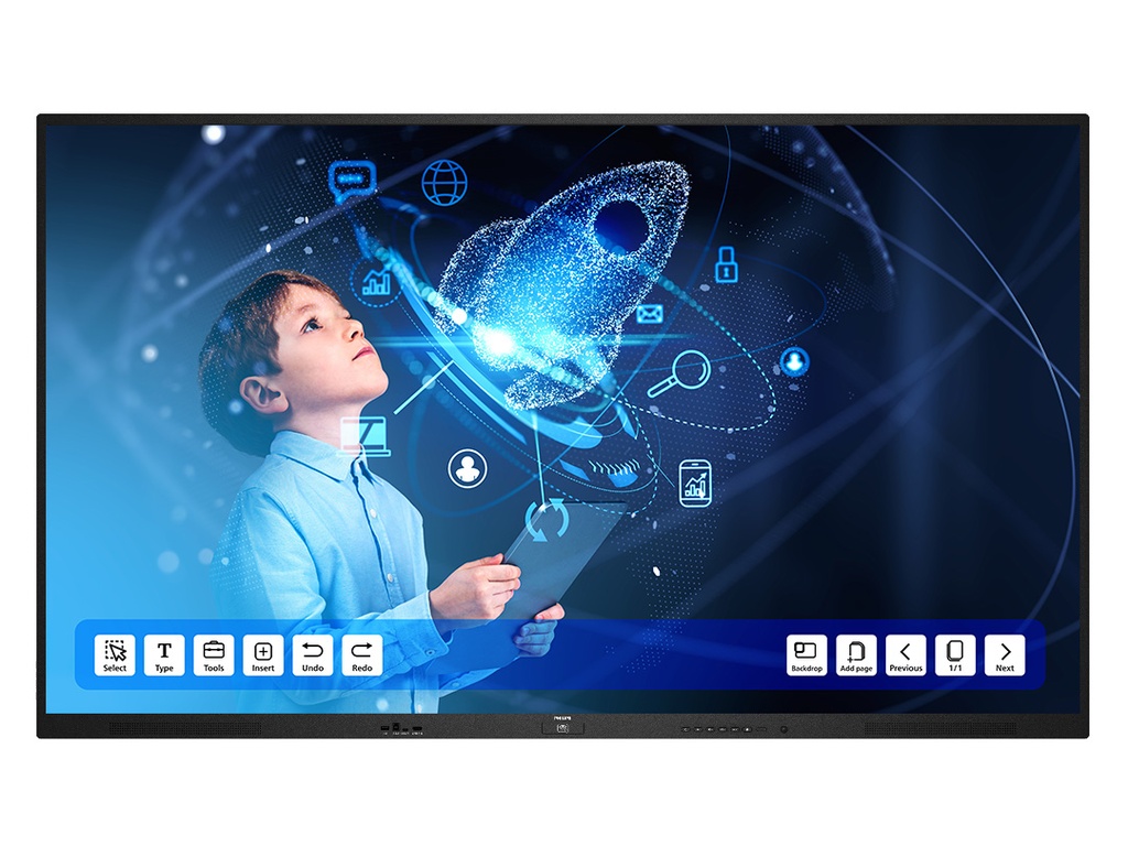Philips 86BDL4152E/00 - Écran interactif, 86", UHD, 18/7, 400 cd/m2