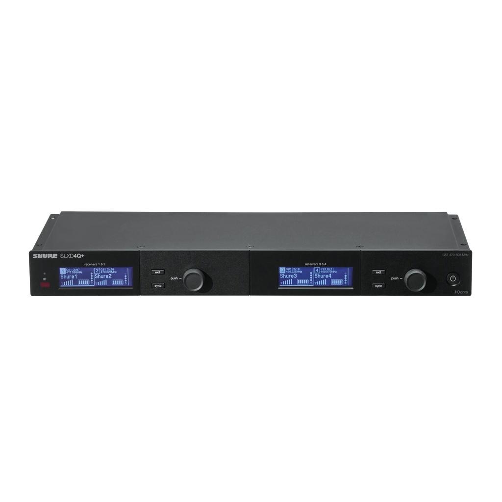 Shure SLXD4QDAN+E=-G65 - Récepteur num. 4 can., Dante, 470-606MHz