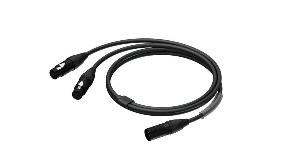 ProCab XLR Mâle - 2x XLR Femelle PRA736/1.5