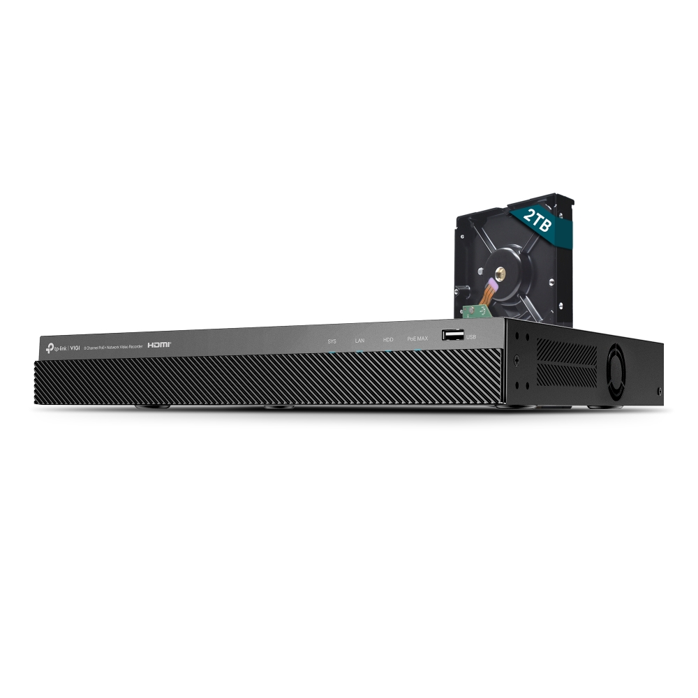 TP-Link - VIGI NVR2008H-8MP - Enregistreur vidéo réseau PoE+ à 8 canaux VIGI