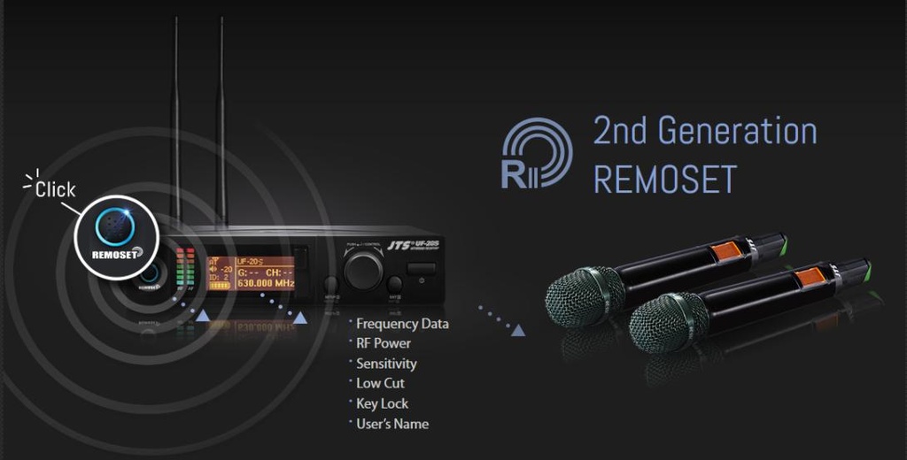 JTS UF-20S/UM - Set microphone PRO à main UHF 624 - 694 MHz