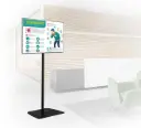 B-Tech BT8572/BB - Support pied de sol noir, -> 55"