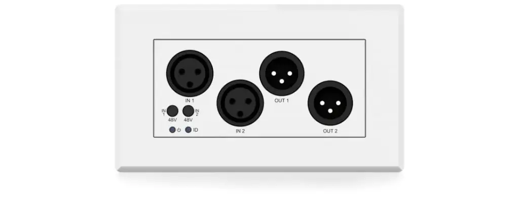 Blustream - DA22XLR-WPV2 - Plaque murale audio 4xXLR – Dante