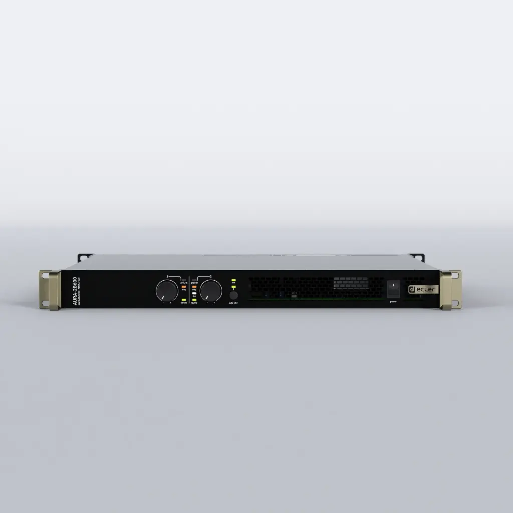 Ecler AURA-2B600 - Amplificateur de puissance 2 x 600 W RMS @ 4 Ω, Impédance basse et haute