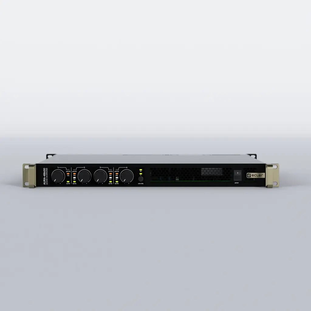 Ecler AURA-4B600 - Amplificateur de puissance 4x600 W RMS @ 4 Ω, Impédance basse et haute