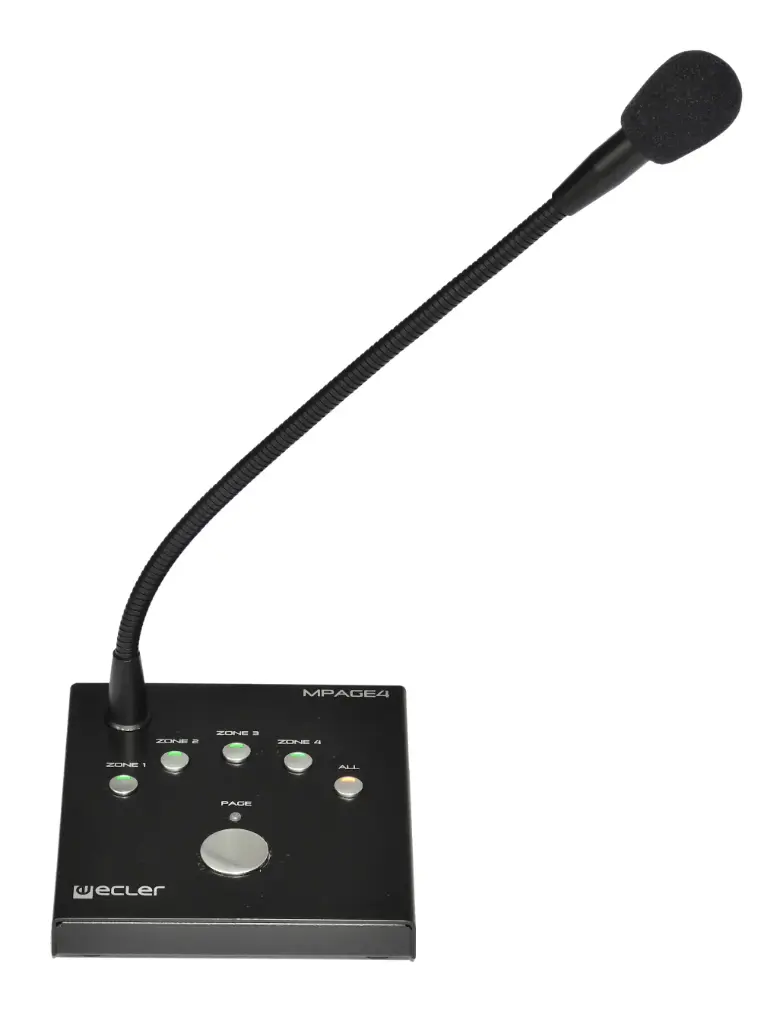 Ecler MPAGE4 - Poste d'appel de bureau 4 zones de table