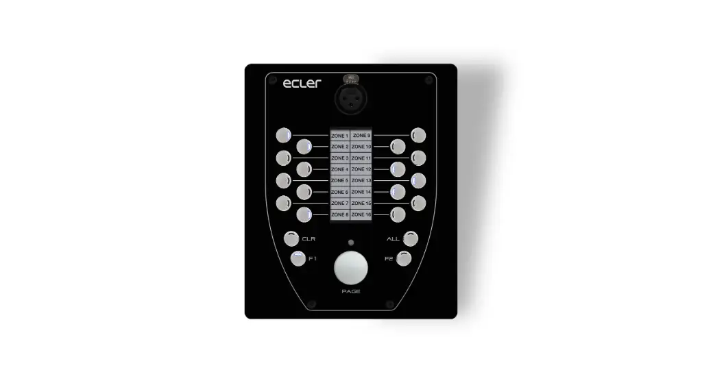 Ecler eMPAGE - Poste d'appel de bureau 16-zones 20-clé, écran E-ink, RJ45