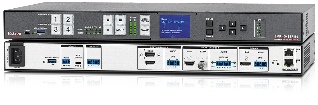 Extron SMP 401 — Enregistrement et streaming 4K/60 multiples avec 12G-SDI