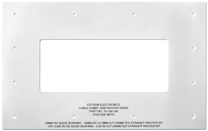 Extron Gabarit de détourage pour installation — Gabarit de détourage pour Cable Cubby 1400/1402