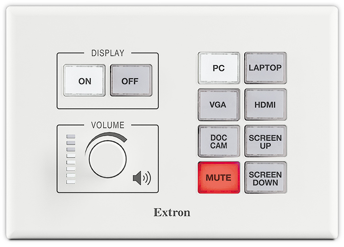Extron EBP 200 — Clavier de commande eBUS à 10 boutons - 3 gangs US