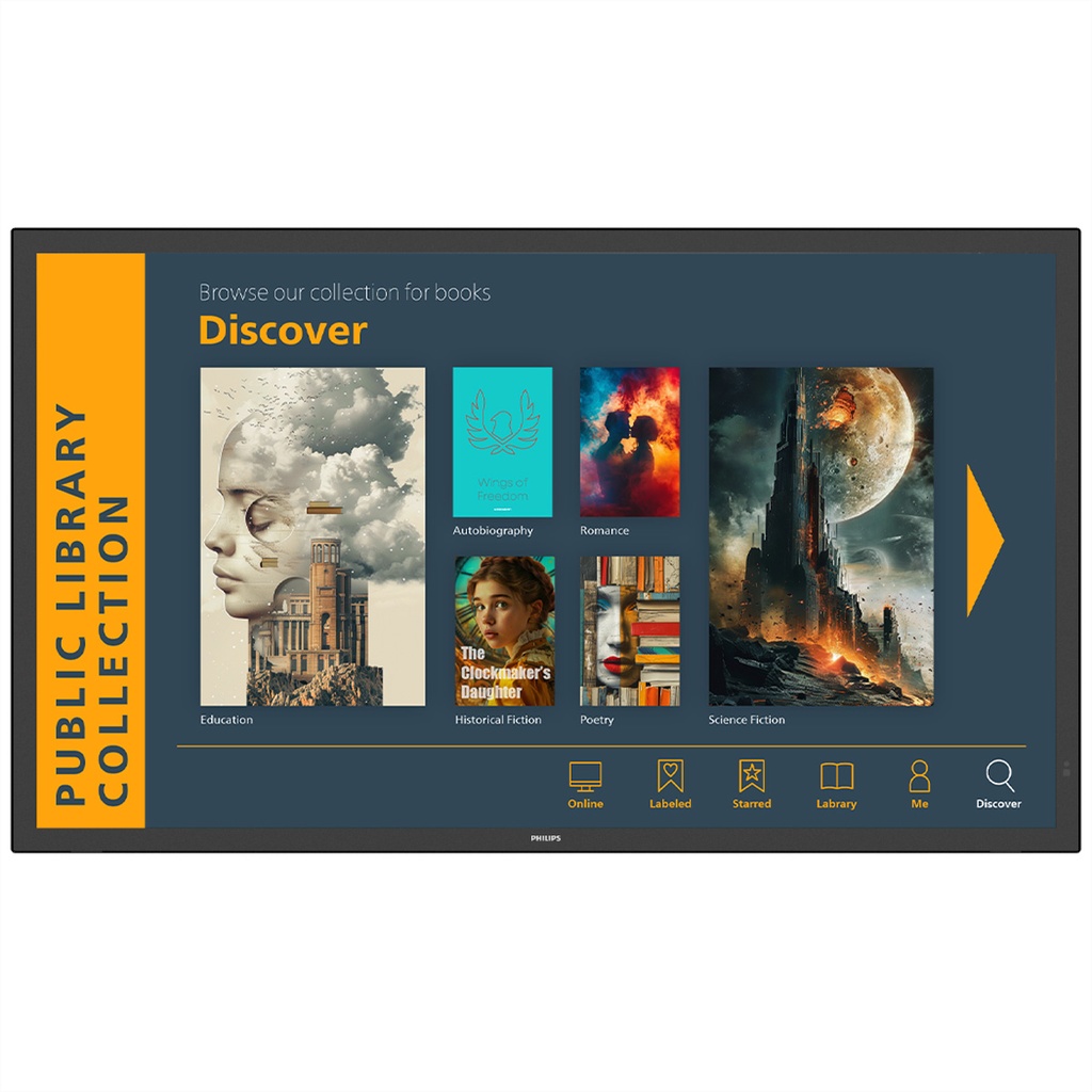 Philips 43BDL3751T/00 - Écran multitactile 43BDL3751T/00, 43", UHD, 24/7, 450cd/m², PCAP