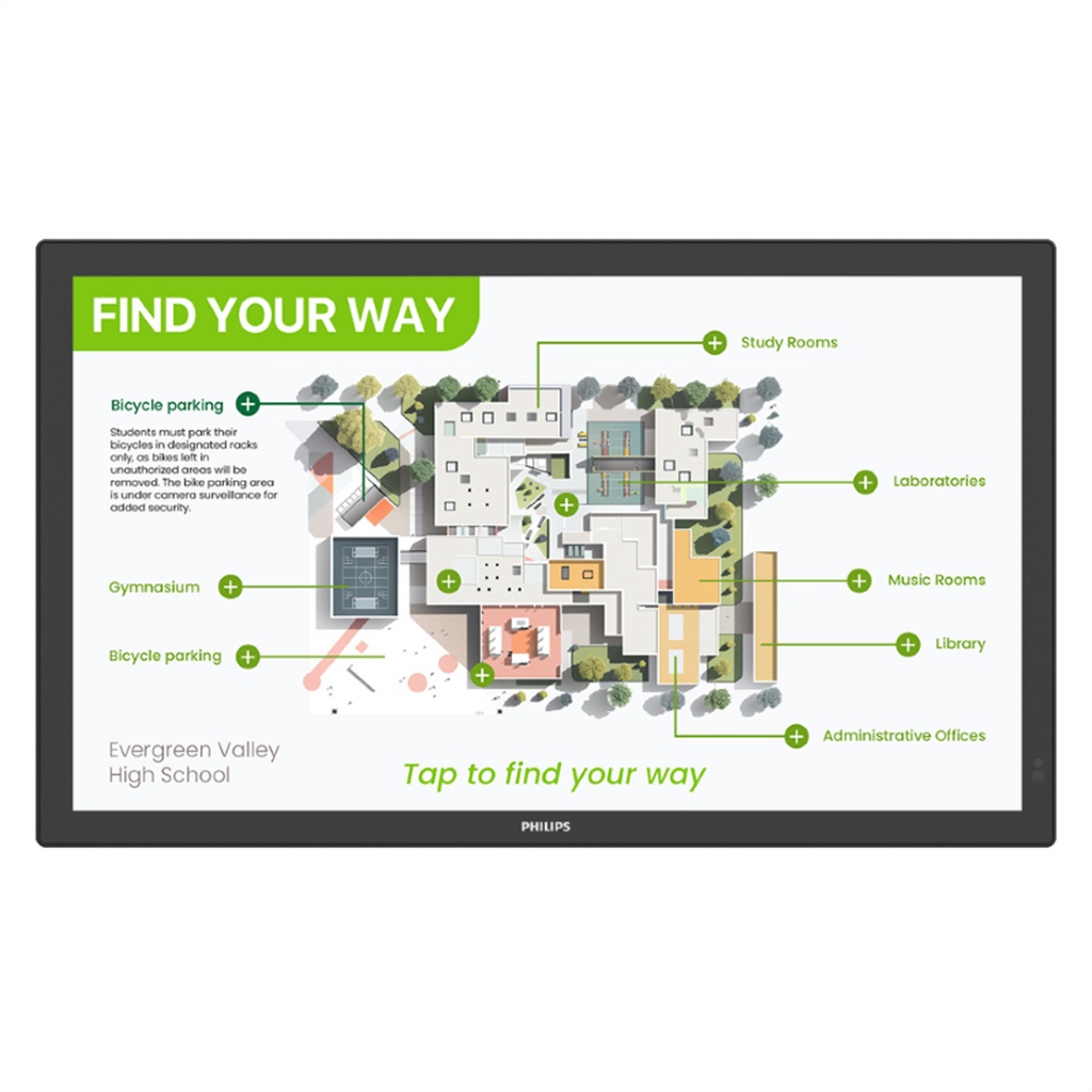 Philips 55BDL3751T/00 - Écran multitactile 55BDL3751T/00, 55", UHD, 24/7, 450cd/m², PCAP