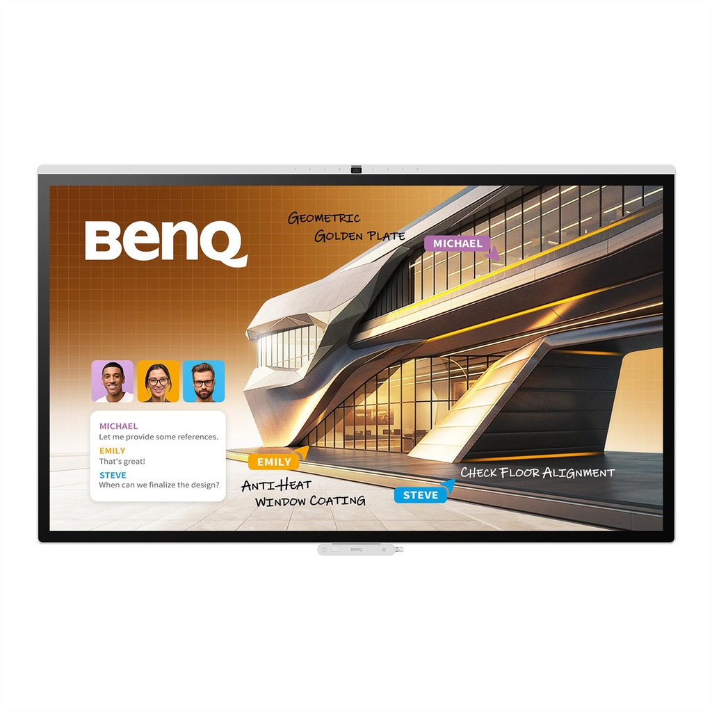 BenQ 9H.P2ATB.DE1 - Écran interactif CM7505, 75", UHD, 450cd/m², infrarouge