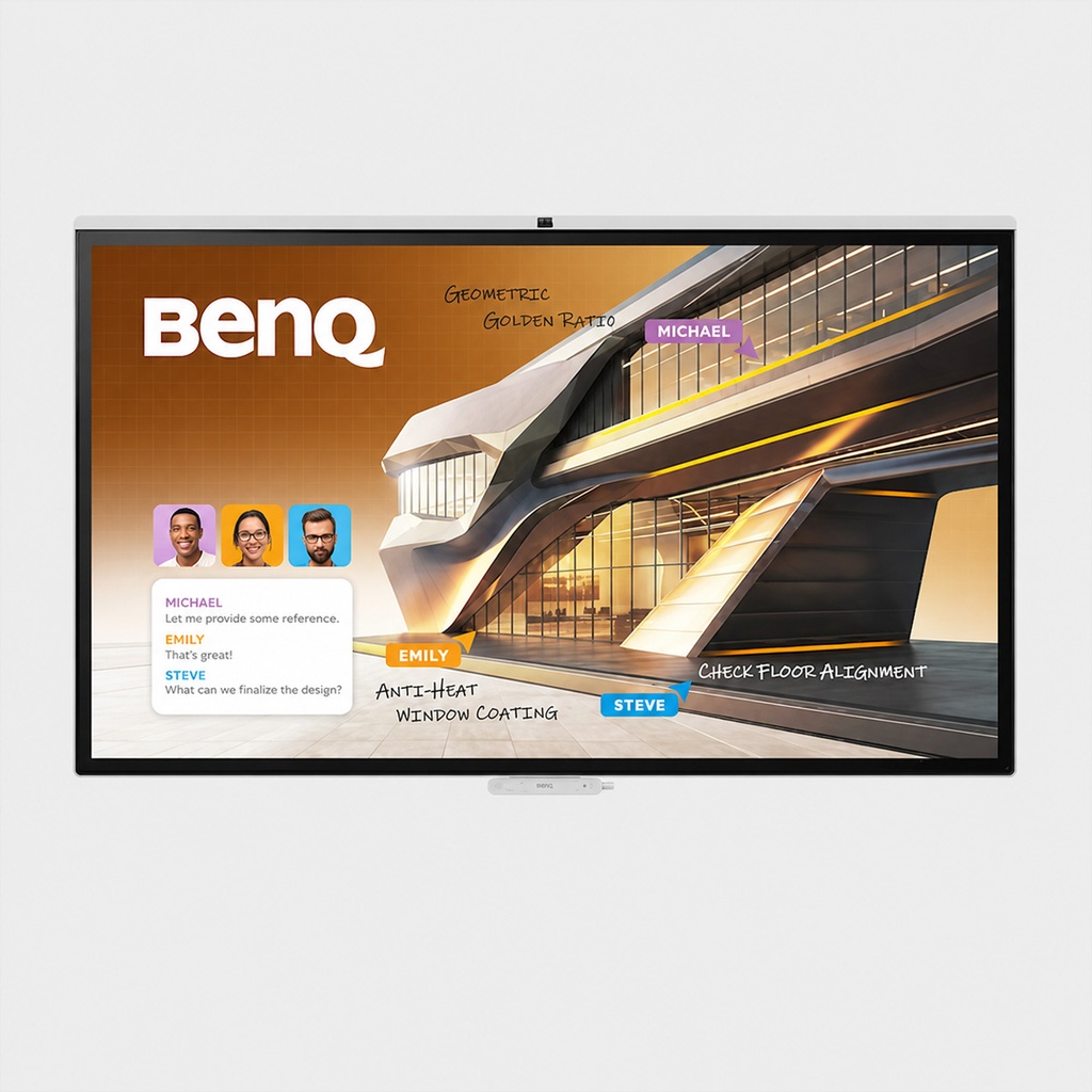 BenQ 9H.P28TB.DE1 - Écran interactif CP7505, 75", UHD, 450cd/m², capacitif