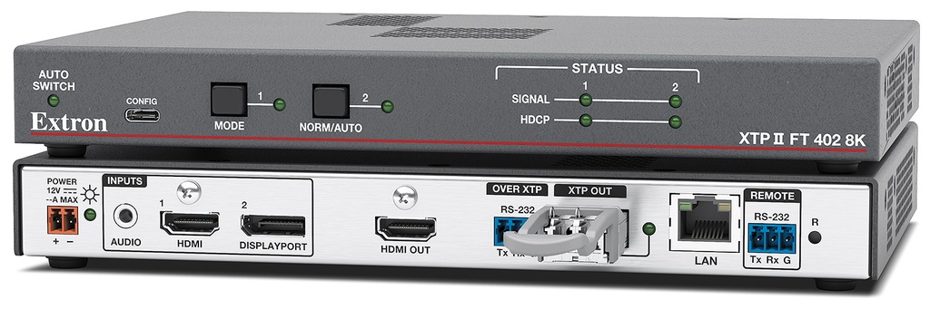 Extron XTP II FT 402 8K MM — Émetteur fibre optique XTP II 8K pour HDMI et DisplayPort — multimode