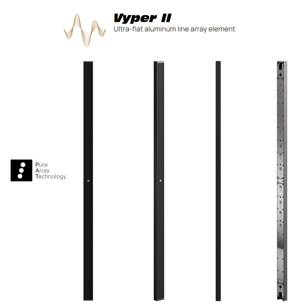 K-Array Vyper-KV102 II - Line-array ultra-plat 1 m, 16x1", 300 W, 8/32 Ω, IP65 - Noir