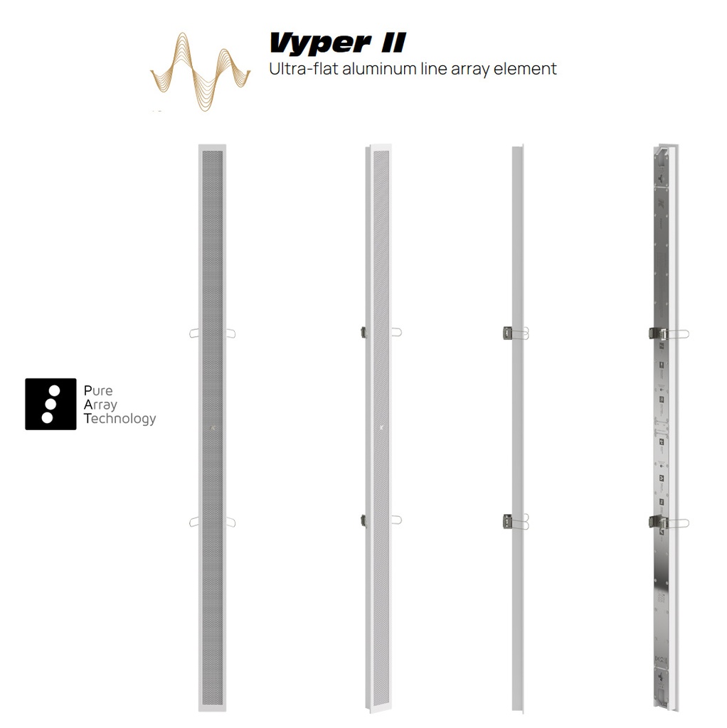 K-Array Vyper-KV102RW II - Line-array encastré 1 m, 16x1", 300 W, 8/32 Ω, IP65 - Blanc