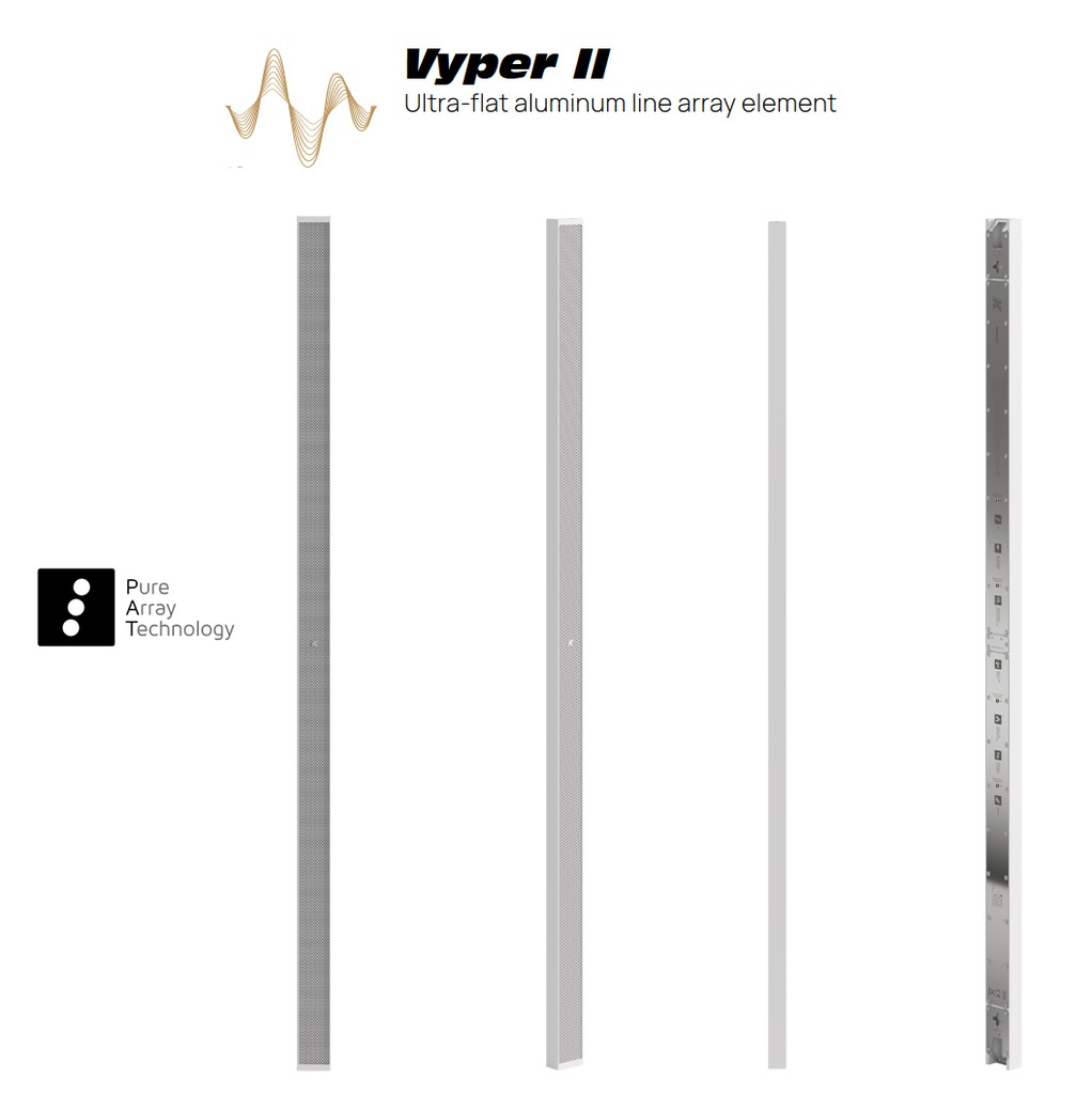 K-Array Vyper-KV102W II - Line-array ultra-plat 1 m, 16x1", 300 W, 8/32 Ω, IP65 - Blanc