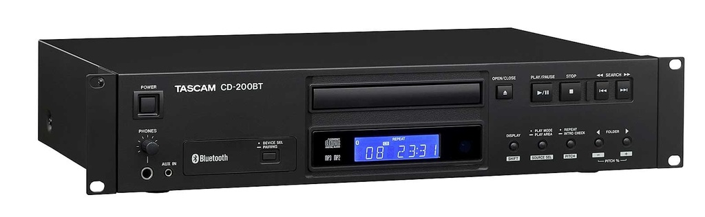 Tascam CD-200BT - Lecteur de CD, BT, 2U
