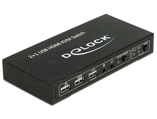 [11421] Delock Commutateur KVM HDMI 2 x avec USB 2.0 et Audio