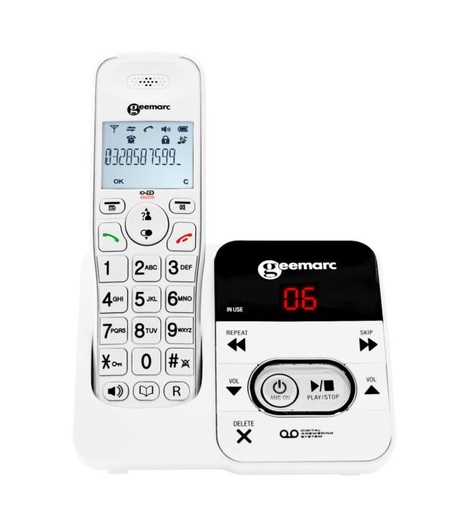 [DECT295_WH_VDE] Geemarc AMPLIDECT295 - Téléphone sans fil amplifié numérique sans fil avec répondeur intégré