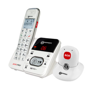 [DECT295SOSPRO_WH_VDE] Geemarc AMPLIDECT295 SOS PRO - Téléphone sans fil amplifié numérique avec répondeur intégré et bouton SOS inclus