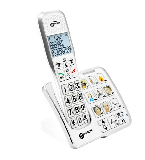 [DECT595FOTO_WH_VDE] Geemarc AMPLIDECT595 PHOTO - Téléphone amplifié numérique sans fil avec mémoires photo