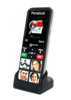 [CL8000_BLK/SIL_VDE] Geemarc CL8000 - Téléphone portable 4G amplifié avec mémoires photos, bouton SOS