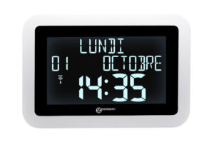 [VISO15_WH_VDE] Geemarc VISO 15 - Horloge numérique avec affichage de la date et 4 différents niveaux de luminosité