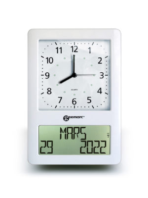 [VISO50_WH_VDE] Geemarc VISO 50 - Horloge analogique avec écran numérique