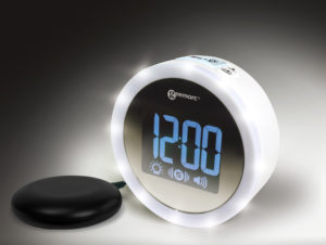 [JWNS-STAR_WH_VDE] Geemarc WAKE’N’SHAKE STAR - Réveil avec alarme puissante, coussin vibrant et halo de lumière