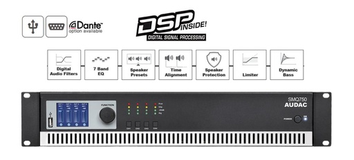 [SMQ750] Audac SMQ750 - Amplificateur de puissance 4 canaux Class-D