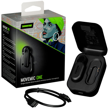 [MV-ONE-Z6] Shure MV-ONE-Z6 - Move Mic One: Mic Lavalier HF pour tél portable avec charg.
