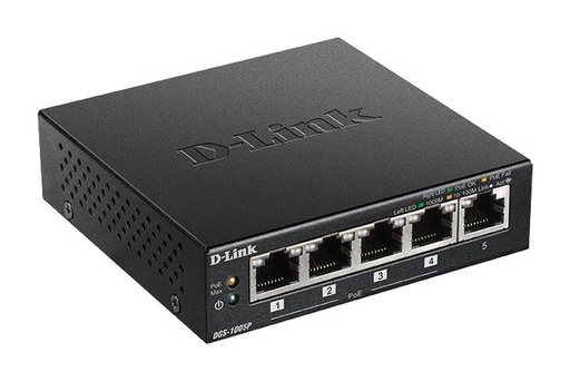 [DGS-1005P/E] D-Link DGS-1005P - Switch POE+, 5 ports