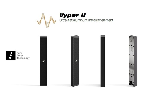 [Vyper-KV25 II Noir] K-Array Vyper-KV25 II - Line-array ultra-plat 26 cm, 4x1", 75 W, 8/32 Ω, IP65 - Noir