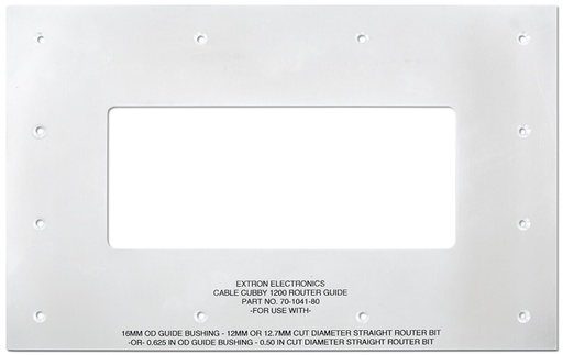 [70-1295-80] Extron Gabarit de détourage pour installation — Gabarit de détourage pour Cable Cubby F55