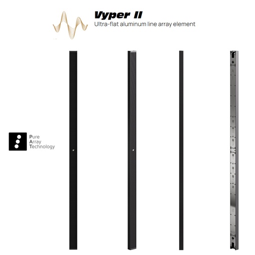 [KV102II] K-Array Vyper-KV102 II - Line-array ultra-plat 1 m, 16x1", 300 W, 8/32 Ω, IP65 - Noir