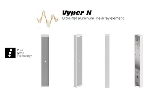 [KV25WII] K-Array Vyper-KV25W II - Line-array ultra-plat 26 cm, 4x1", 75 W, 8/32 Ω, IP65 - Blanc
