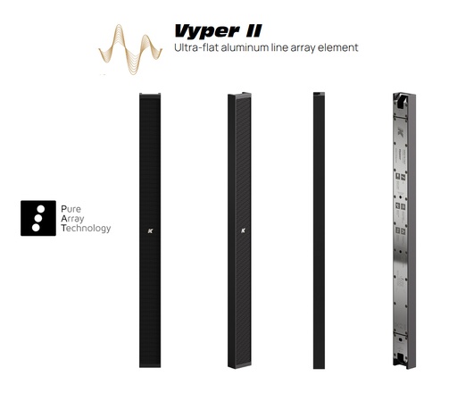 [KV52II] K-Array Vyper-KV52 II - Line-array ultra-plat 50 cm, 8x1", 150 W, 16/64 Ω, IP65 - Noir